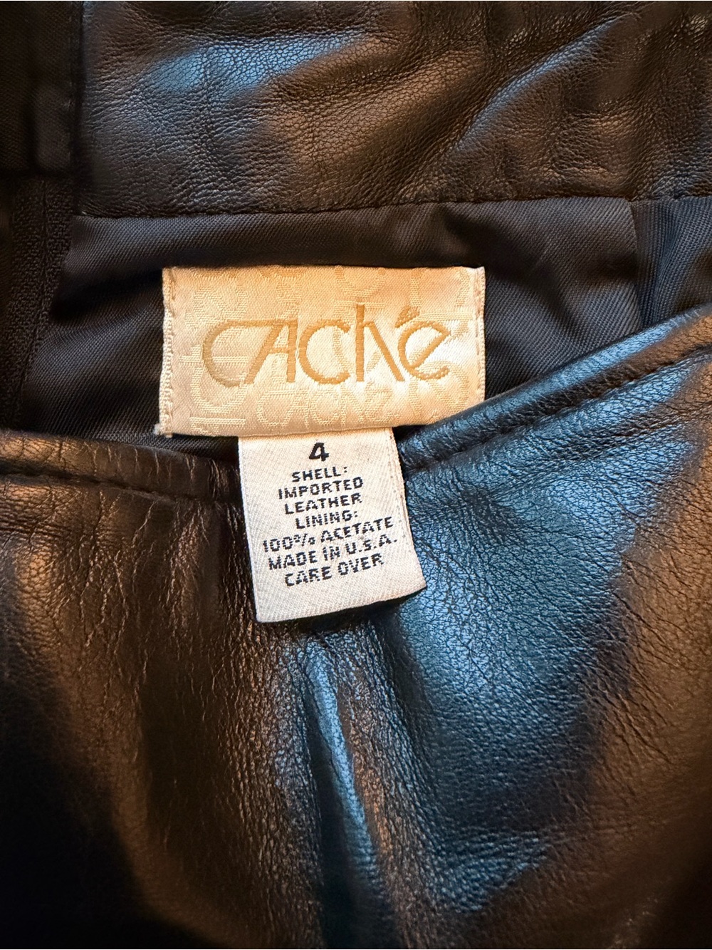 Caché Black Leather Pencil Skirt - Picture 3 of 5